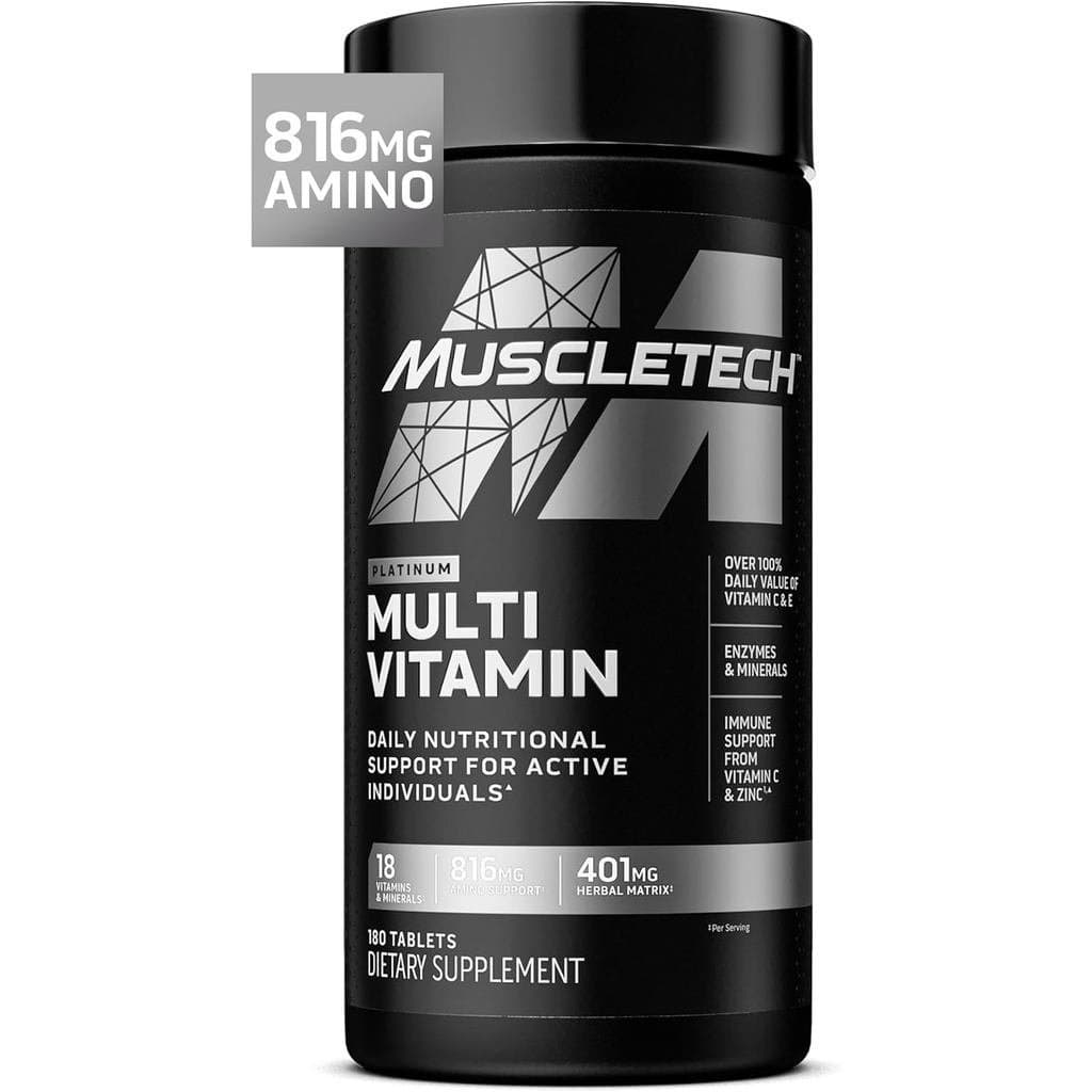 MuscleTech Platinum Multivitamínicos para Homens e Mulheres - Suplemento Multivitamínico para a Imunidade - 18 Vitaminas