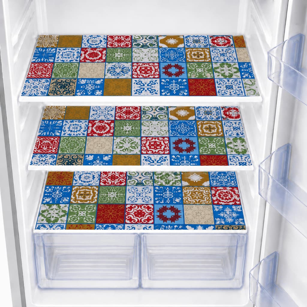 Kit 3 Toalha de Geladeira Base de Forro em PVC Térmico 55x35cm Universal Lavável Mosaicos
