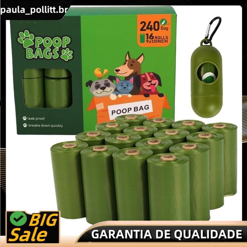 17 Sacos De Cocô De Animais De Estimação Dos Pces Com Suporte De Rolo-Resíduos De Cães Ecológicos À Prova De Vazamento P