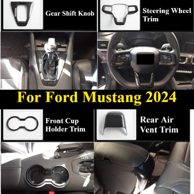 Para Ford Mustang 2024 Botão De Mudança De Engrenagem/Acabamento Do Volante/Suporte De Copo Dianteiro Guarnição De Venti
