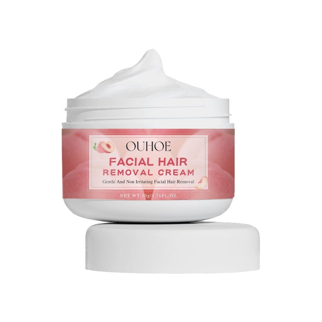 O Creme Depilatório de Pêssego OUHOE é suave e não irritante, limpa os pelos faciais e dos lábios das mulheres e proporc