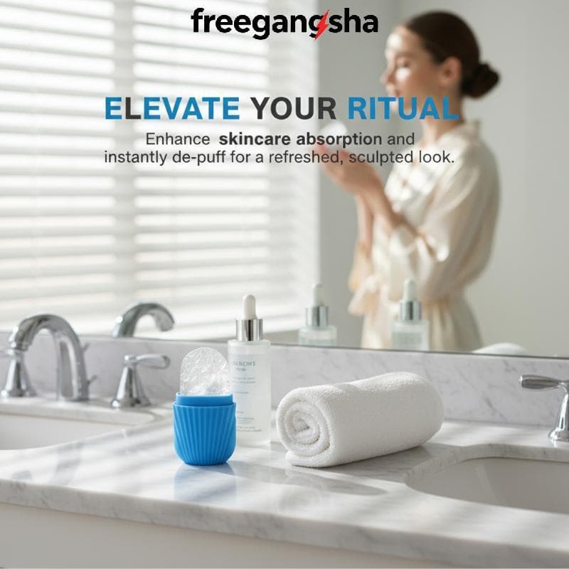 [FRE] Bandeja Massageadora De Silicone Com Rolo Facial De Bola De Gelo Para Levantamento De Pele , Inchaço Dos Olhos , R
