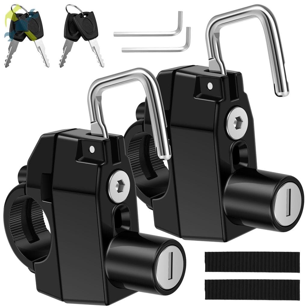 2 Pçs Bloqueio De Capacete Da Motocicleta Para 7/8 " Guiador Titular Gancho Anti Roubo Segurança (Chave Igual) SHOPTKC64