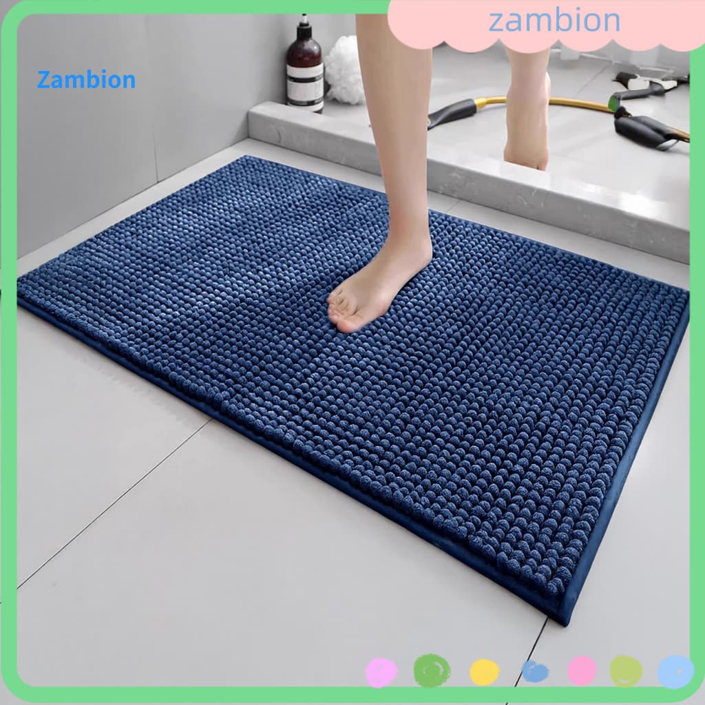 Soft Chenille Bathroom Rug Dense Pile Bath Mat Plush Quick-dry Water Absorbent Thick Shower Washable for Restroom for Ho