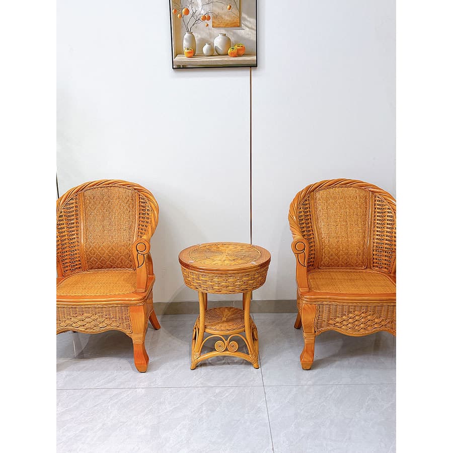 Cadeira traseira tecida em Rattan Real, varanda doméstica, sala de estar, lazer, poltrona, única, chinesa, clássica, Pas