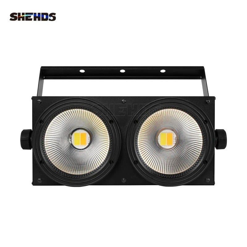 SHEHDS 2 Eyes 200W LED 2IN1 COB Iluminação Branca Fria e Quente 2X100W Iluminação Blinder para Casamentos, Festas, Bares