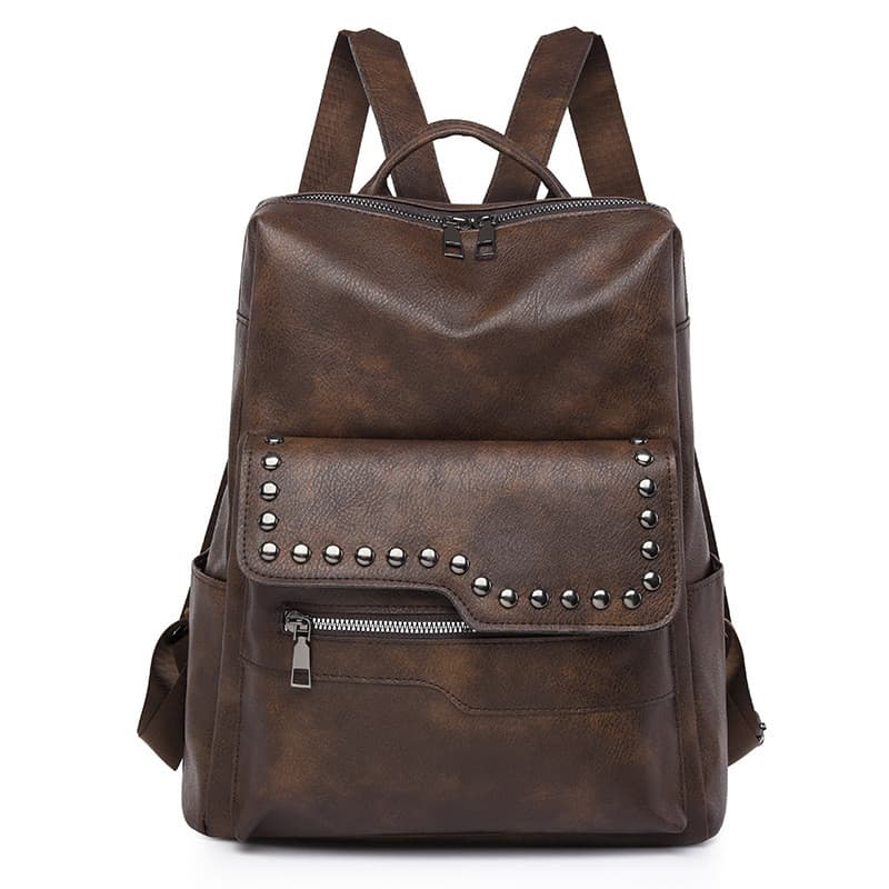 Mochila Vintage Feminina com Zíper para Estudantes e Viagens com Compartimento para Laptop