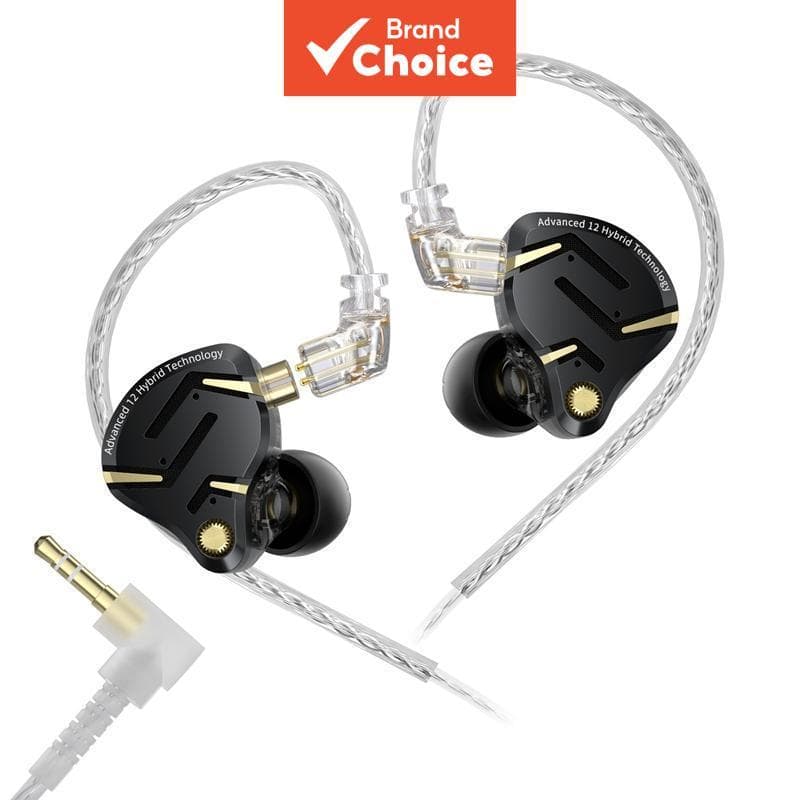 KZ ZS12 PRO 2 Fones de Ouvido Intra-Auriculares com 5BA+1DD, 6 Drivers Híbridos, Fones de Ouvido com Fio, Som HiFi de