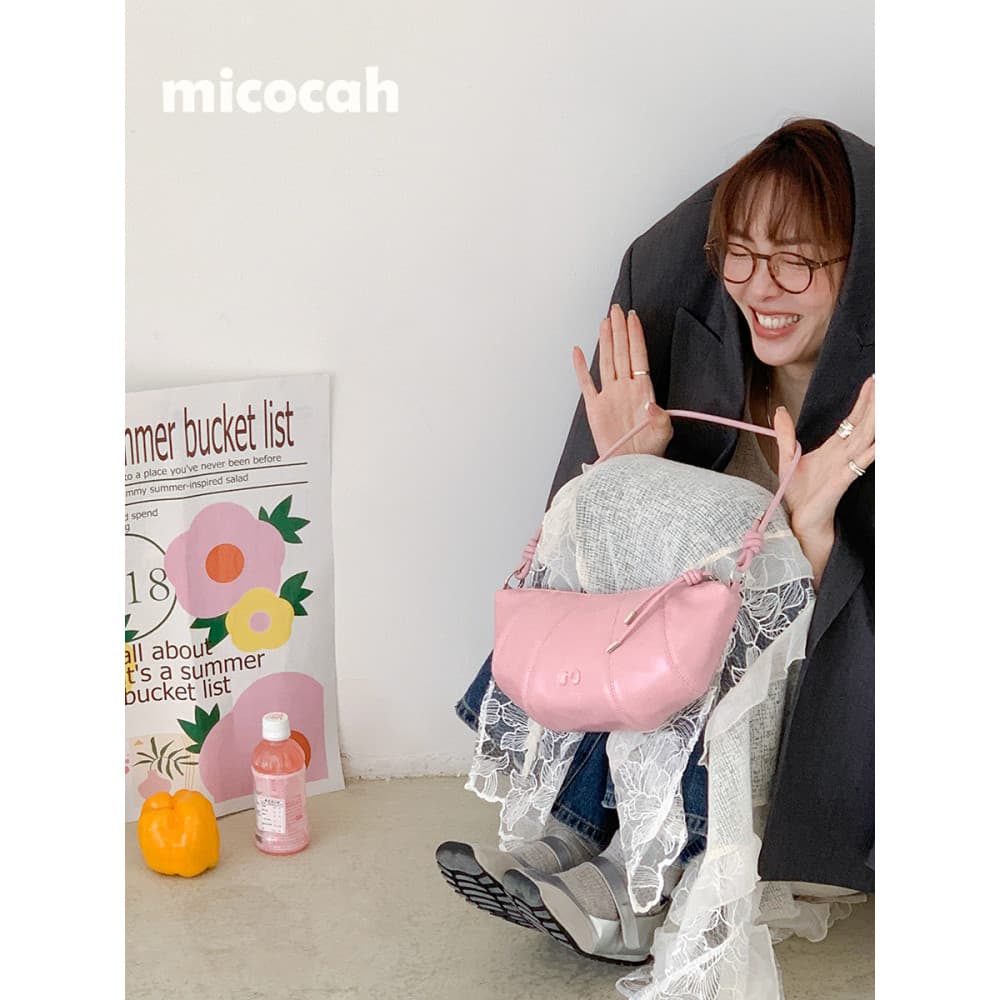 Micocah {Pêssego Gummy} Bolsa Nicho Design Bolsa de Ombro Bolsa Mensageiro Commuter Croissant Bolsa Feminina