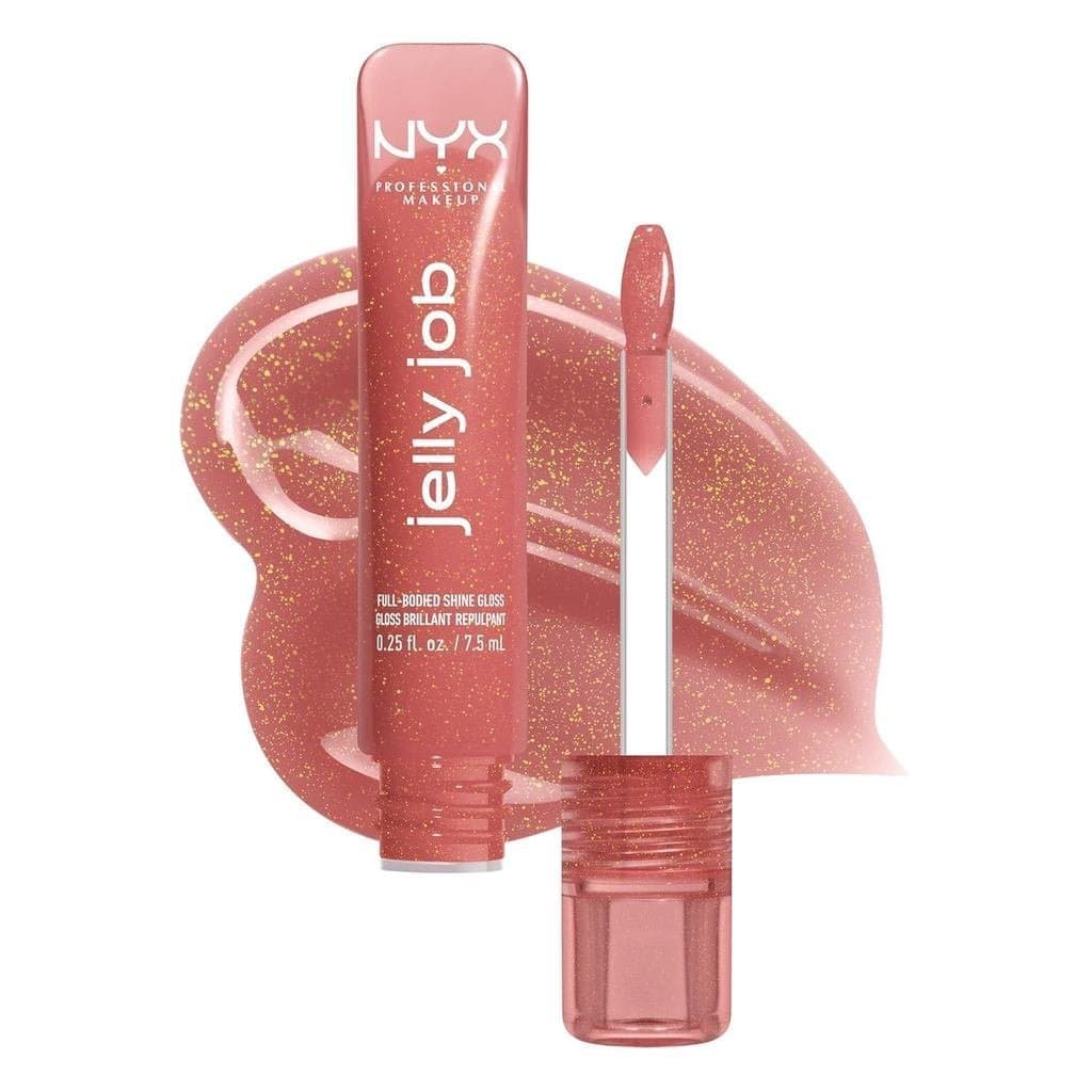 NYX Professional Makeup JellyJob Lip Glaze, brilho labial intenso, suave e ultra-brilhante - Honey, it's Jelly (Nude P D