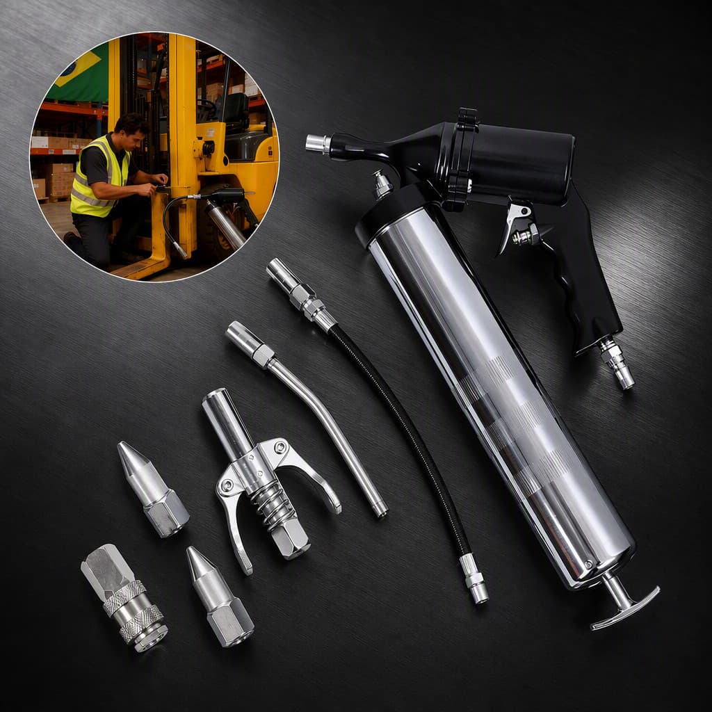Pistola Graxa 600g c/ Bico Rígido/Flexível - Evotek Profissional 2400-6000 PSI