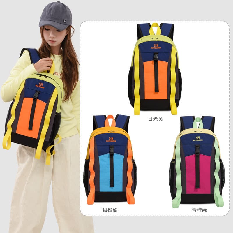Bolsa esportiva moderna para atividades ao ar livre, mochila com design de cores contrastantes em estilo coreano, nova b