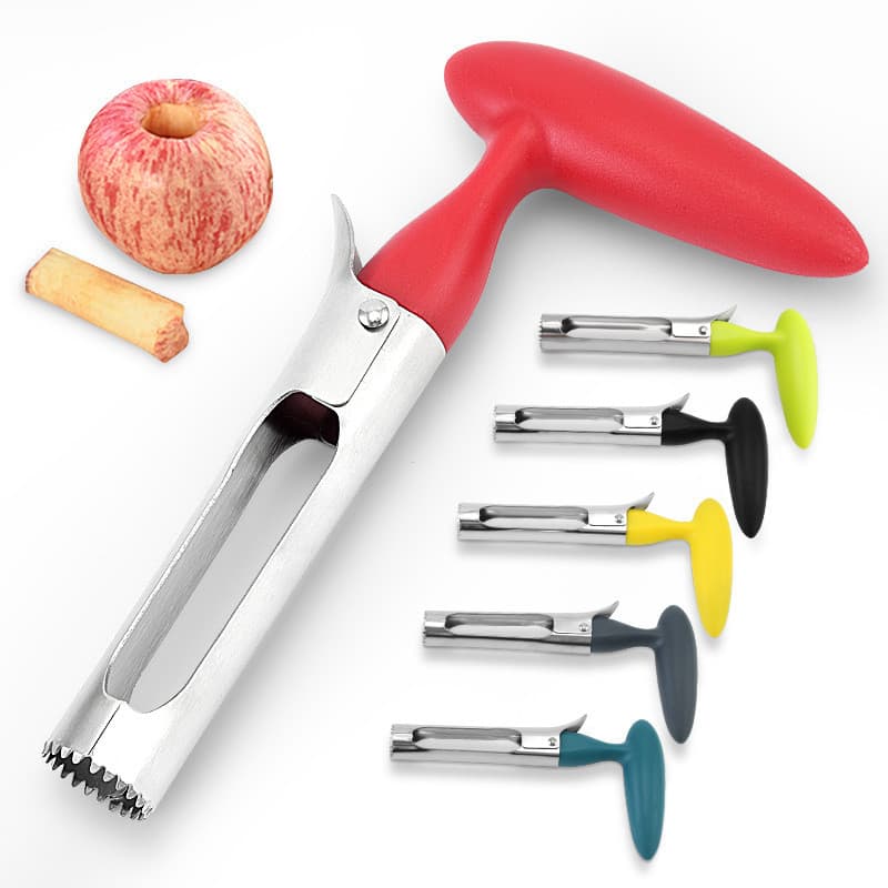 Removedor de núcleo de frutas em aço inoxidável, estoque pronto, removedor de núcleo de maçã, removedor de núcleo de fru