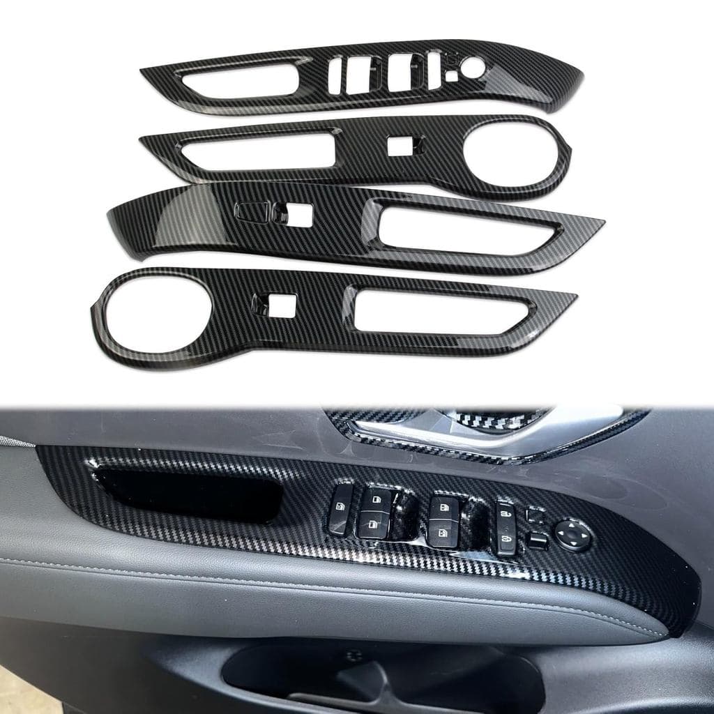 Acabamento em Fibra de Carbono para Painel de Interruptores de Elevação de Janelas de 4 Portas para Hyundai Santa Cruz 2