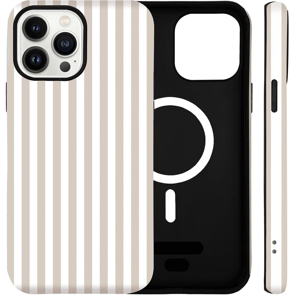 Capa para iPhone 14 Pro Max, Capa de Telefone Listrada e Bonita Compatível com MagSafe, Proteção Contra Impactos de Dupl