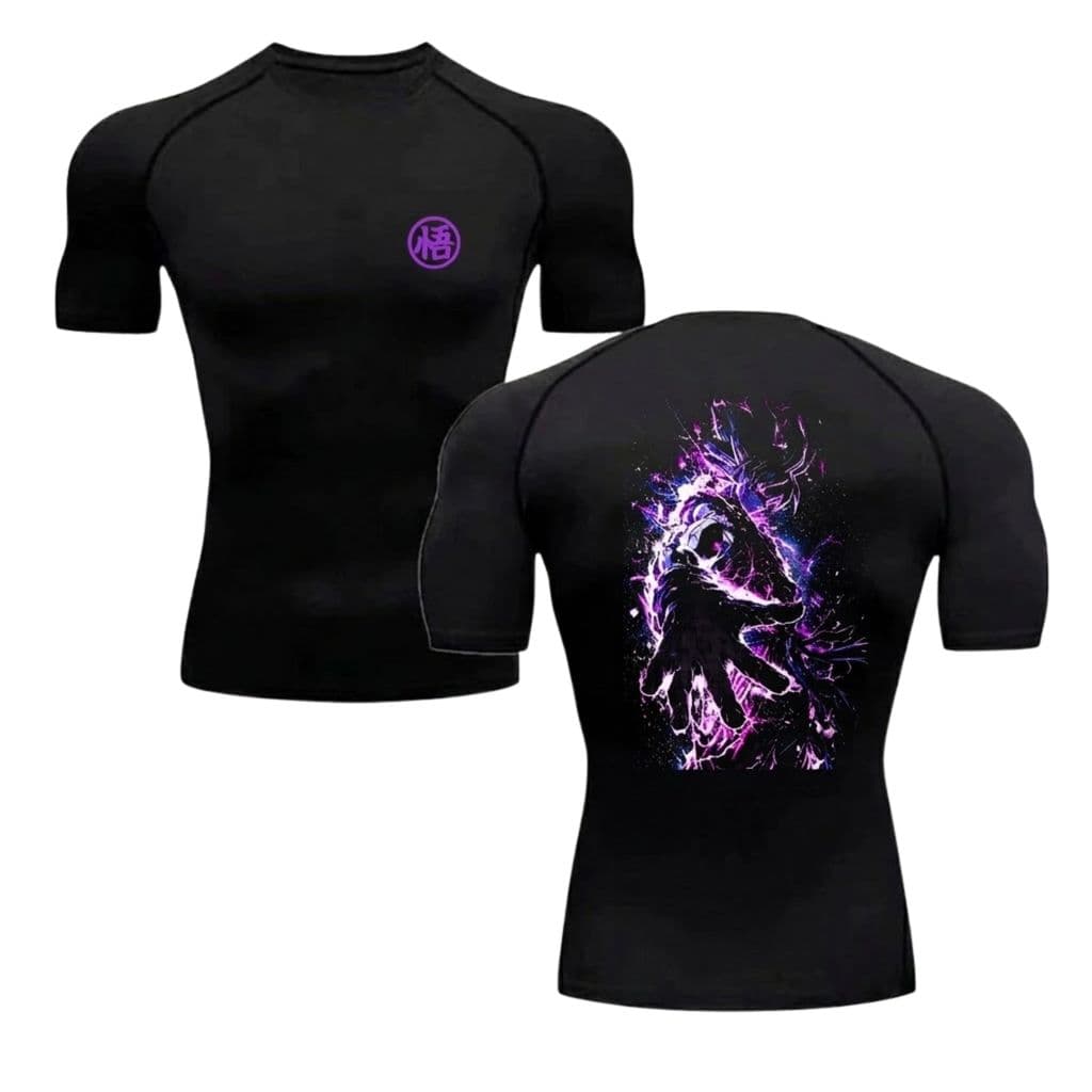 Camiseta compressão Dry-Fit Arte Goku Dragon Anime Ball Z Mode Geek Gym Fitness
