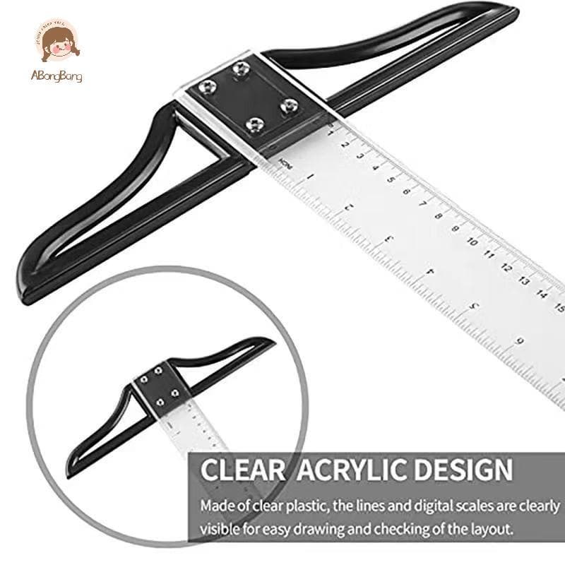 ABongBang T Régua Quadrada Ferramenta De Desenho Removível Multifuncional 45/60/70/80cm Plástico Para Classe De Arte Des