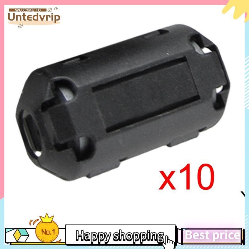 10 Peças Clipe De Cabo De Anel De Núcleo De Ferrite Preto De Diâmetro Interno Móvel De 7 Mm