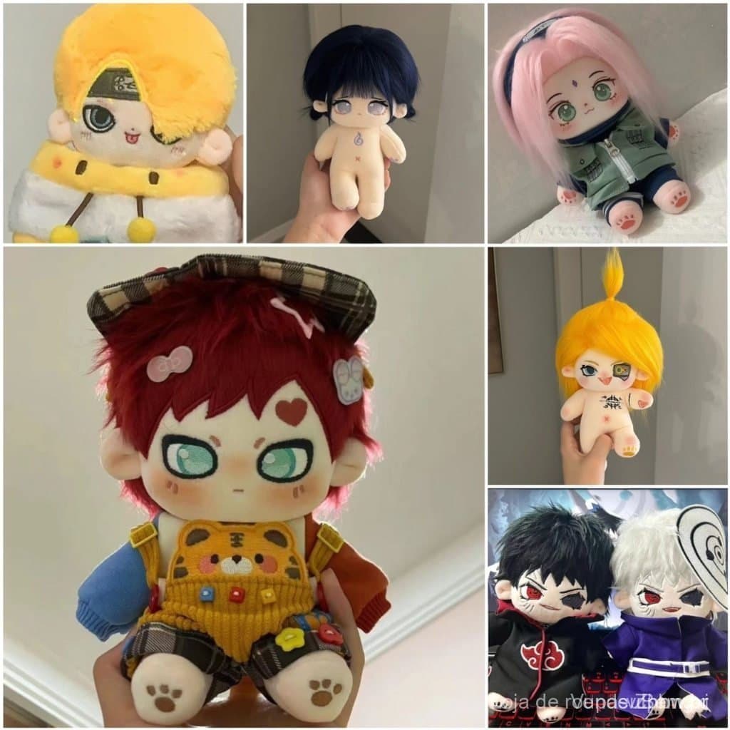Boneco de Pelúcia de Algodão de 20cm do Anime NARUT, Personagens Sasuke, Gaara, Hyūga, Hinata, Deidara, Boneco de Desenh