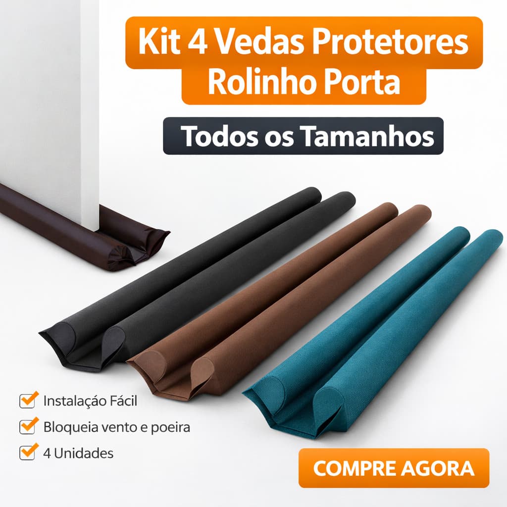 Kit 4 Vedas Protetores Rolinho Porta Todos os Tamanhos