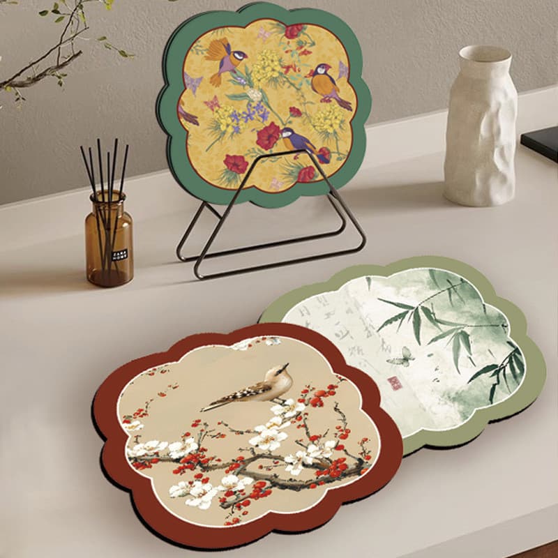 Novo tapete de chá Zen chinês tapete de mesa porta-copos de chá Placemat Diatom lama dreno esteira de chá absorção de ág