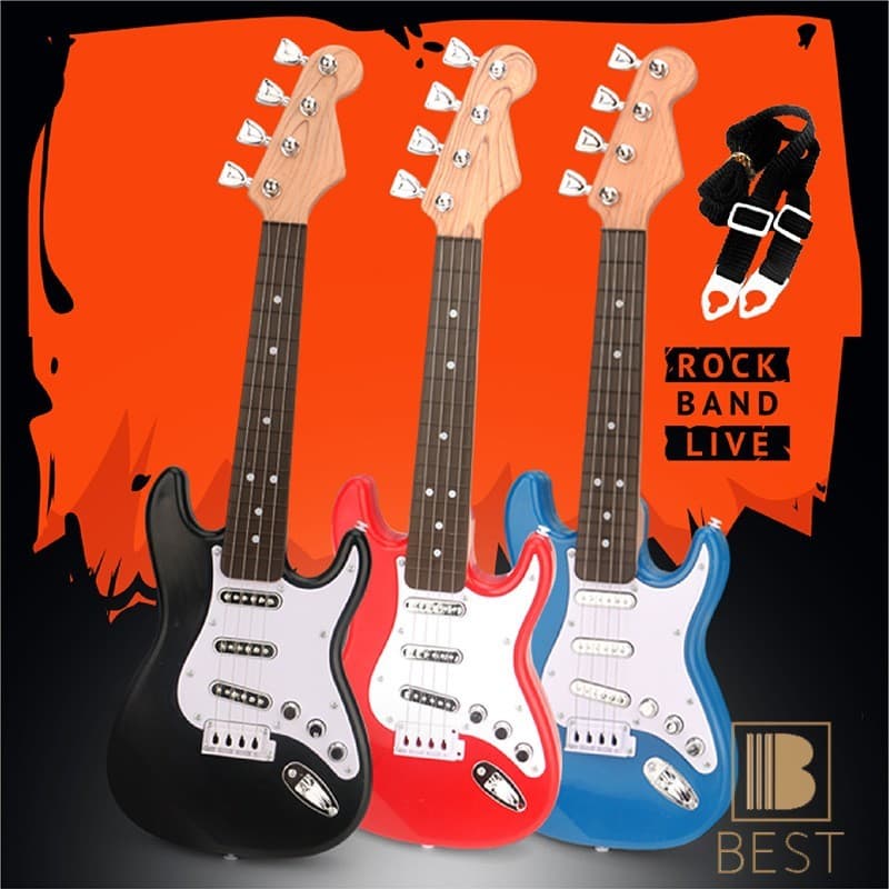 Brinquedo De Guitarra Elétrica De Simulação-Instrumento Musical De Baixo Jogável Para Crianças Iniciantes