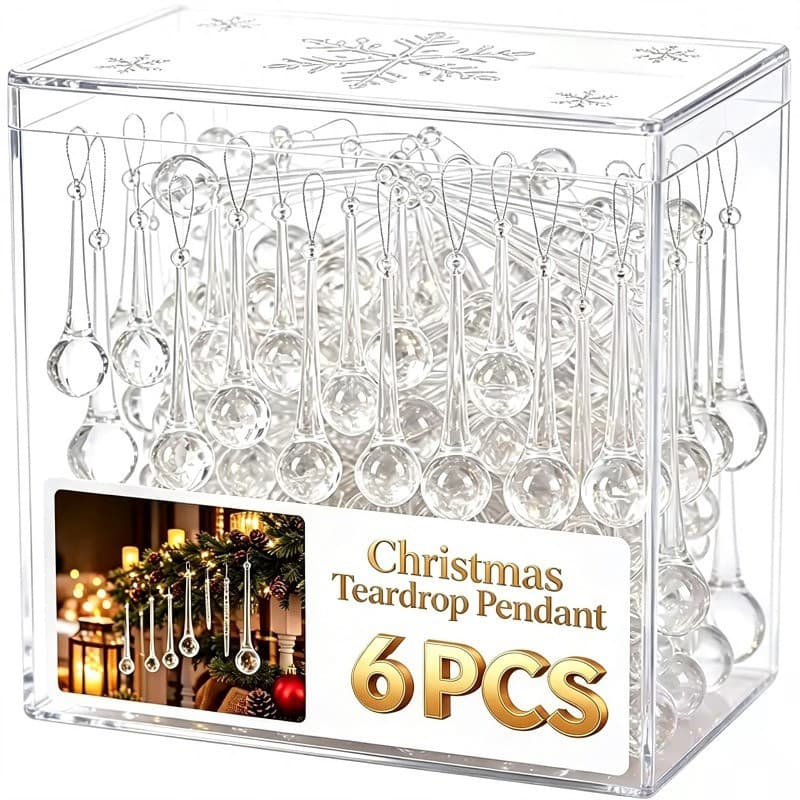 Decoração De Árvore De Natal Gota De Água Grânulo Pingente Fontes De Festa-Janela Casamento Lágrima Pendurado Ornamento
