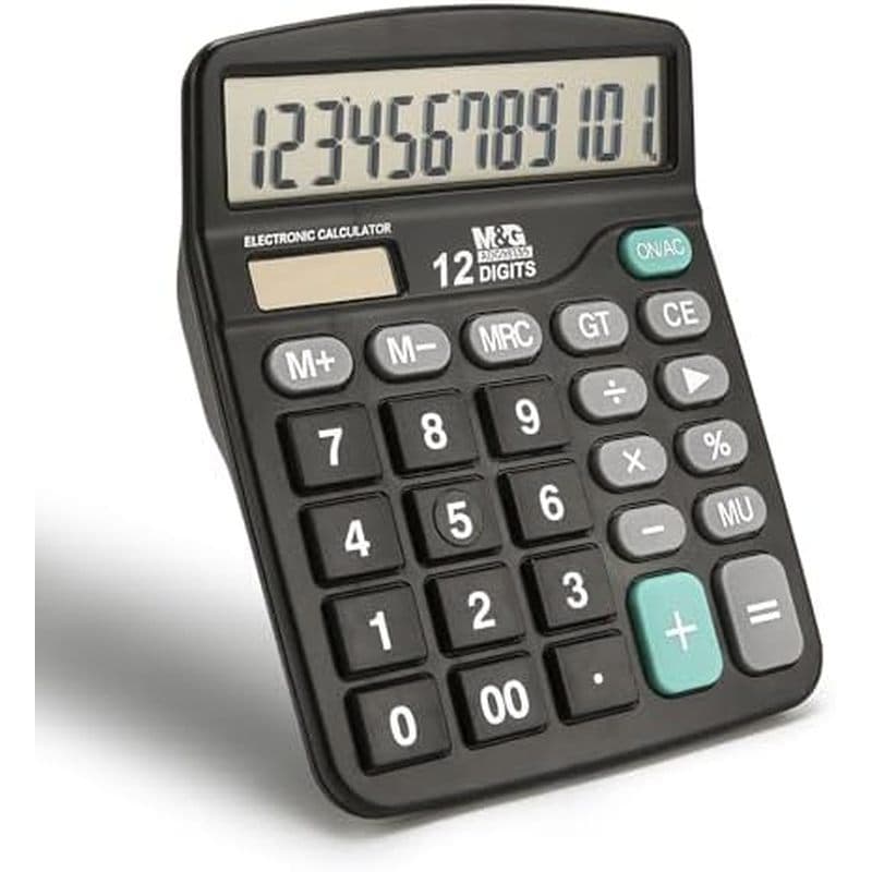 M & amp ; Calculadora G Desk Calculadoras De Escritório De 12 Dígitos Com Grande Display LCD , Energia Solar Dupla E Bat