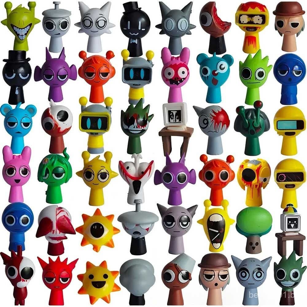 Conjunto de bonecos de ação Sprunki de 24/48 peças, enfeites de decoração de brinquedo Incredibox, boneca YZZO