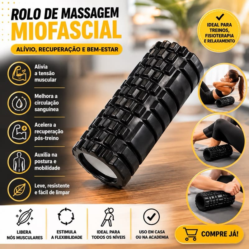 Rolo De Liberação Miofascial Massagem Fisioterapia Pilates
