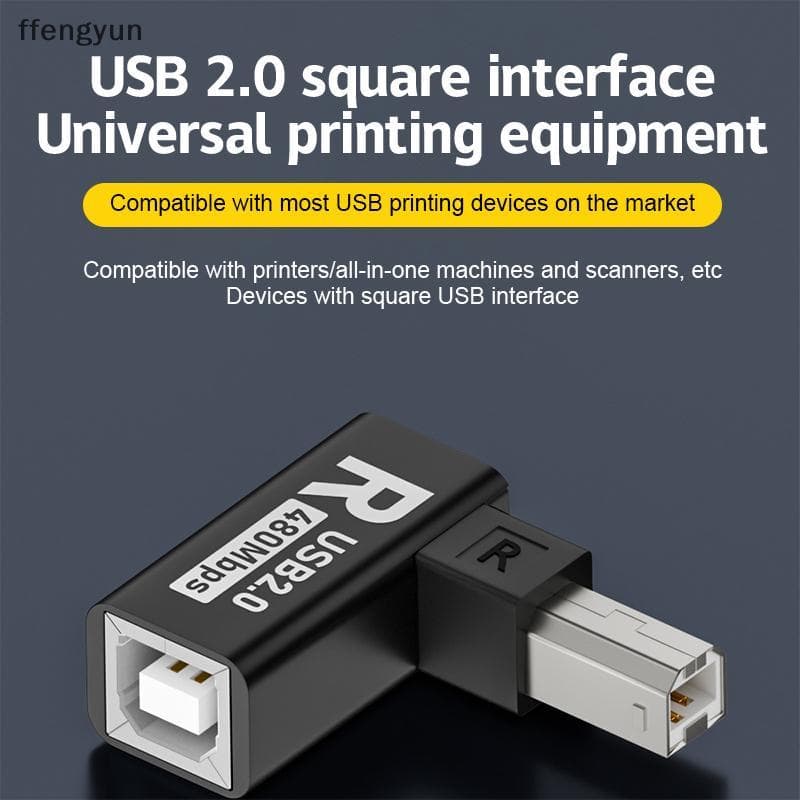 FFE USB-B 2.0 Adaptador De Rotação De 90 Graus Para Impressora Instrumento Musical Eletrônico Piano Em Forma De L Acessó