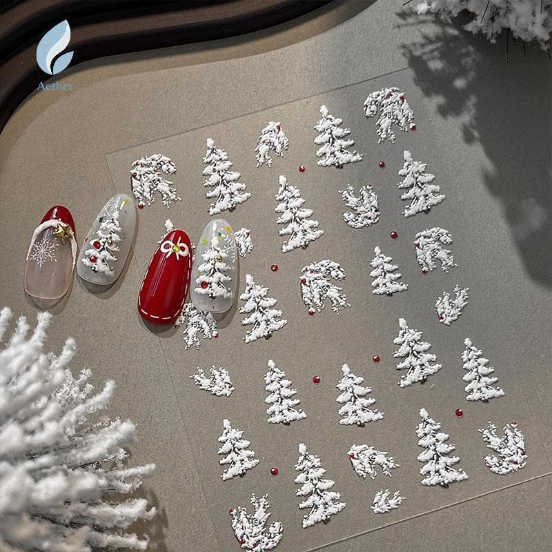 Aether Árvore De Natal Em Relevo Arte Do Prego Stiers 2025 Novo Simples Branco Bolinhas Decoração