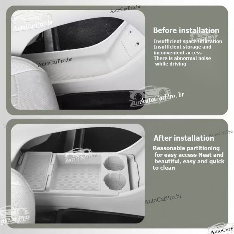 Caixa de Armazenamento para Console Central do Carro - Divisória do Apoio de Braço para Geely EX2, Atuzação Interio 4299