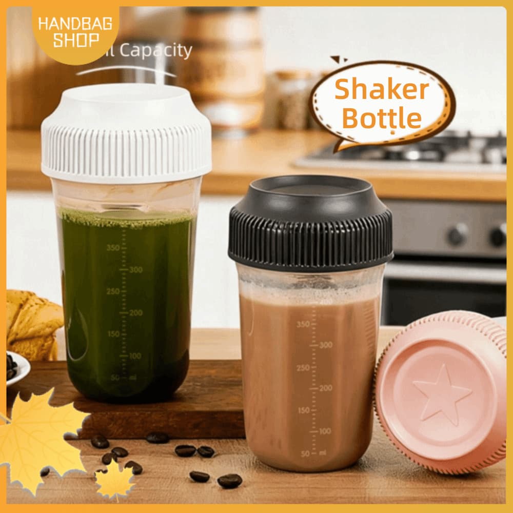 Garrafa Shaker De Bolsa , Copo De Plástico 560ML , Simples À Prova De Vazamento Com Escala De Mistura De Café