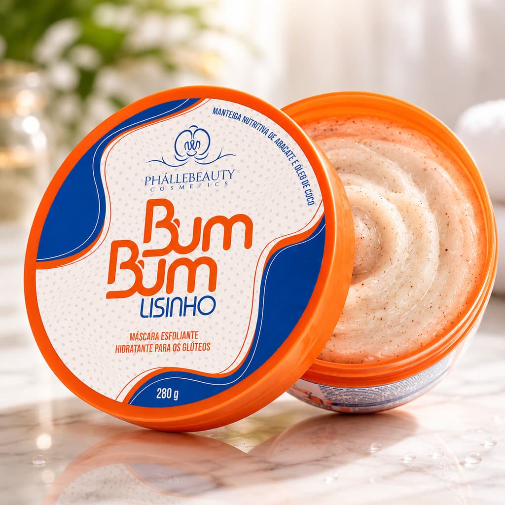 Esfoliante Bum Bum Lisinho Phálle Beauty 280g | Esfoliante Hidratante Para Glúteos Corpo
