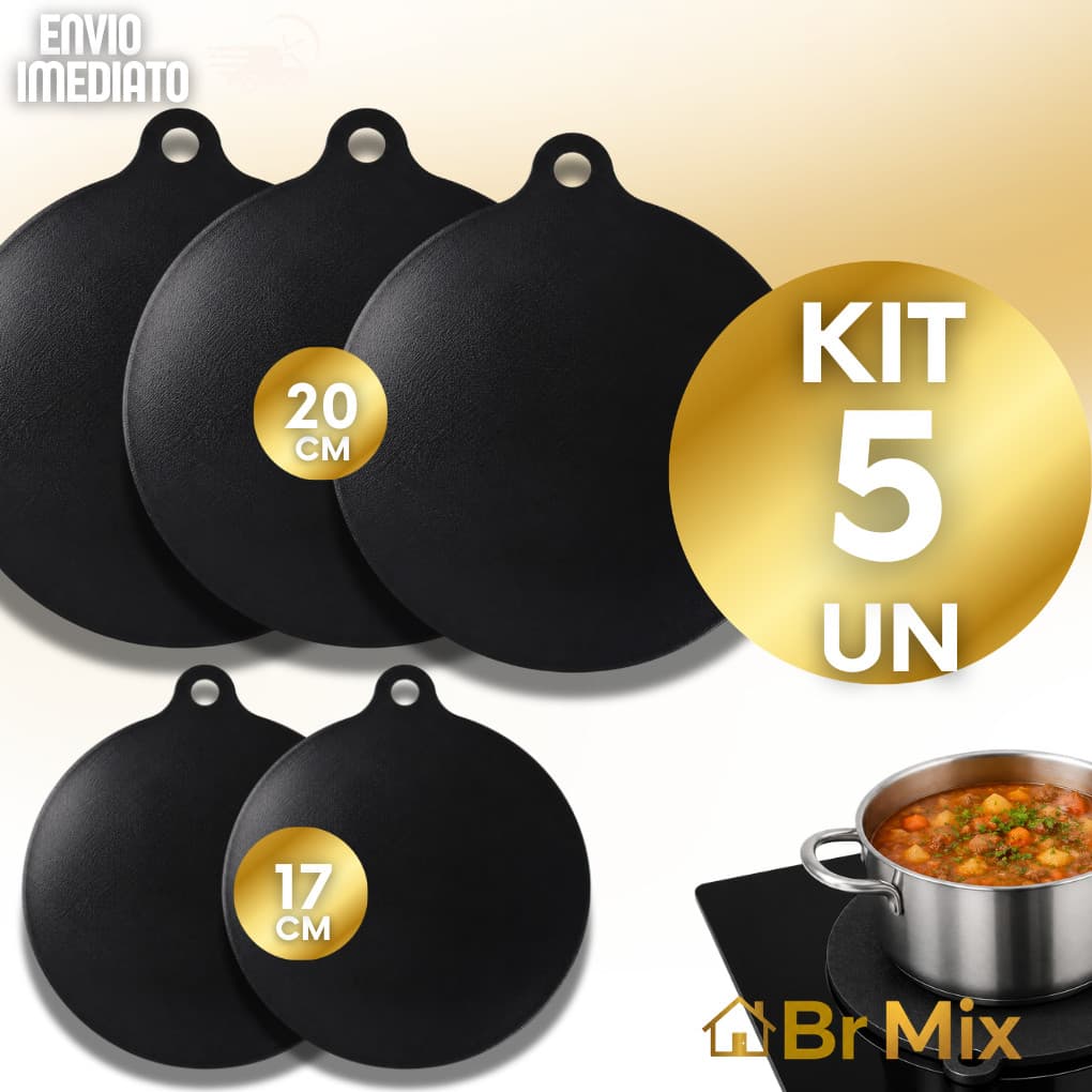 KIT Tapete Siliconado Para Proteção de Fogão de Indução Cooktop 20cm e 17cm
