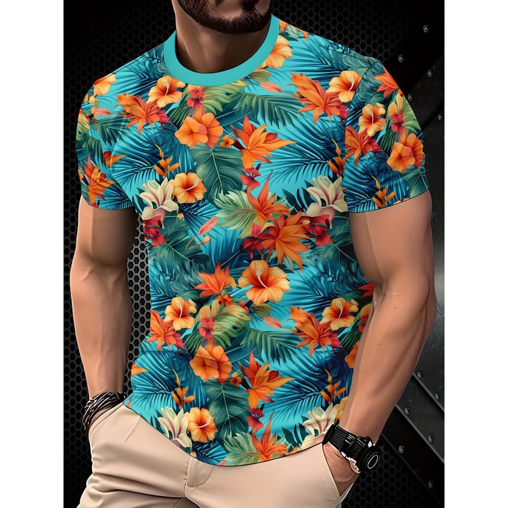 Camiseta Esportiva Casual Masculina – , Blusa De Verão , Presente Legal , Moda Artística , Diária Com Gola Redonda E Tec