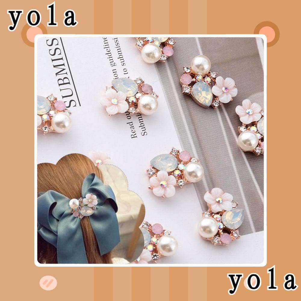 YOLA 10/20PCS Botões Decorativos de Flor com Strass para Roupas, Botões Decorativos DIY PEUR