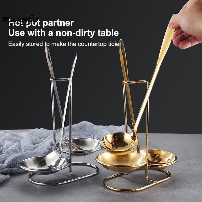 TULANGU Aço Inoxidável Concha Única/Dupla Colher Vertical Utensílio Ra Sopa Resto Suporte Multi-Função Talheres Pratelei