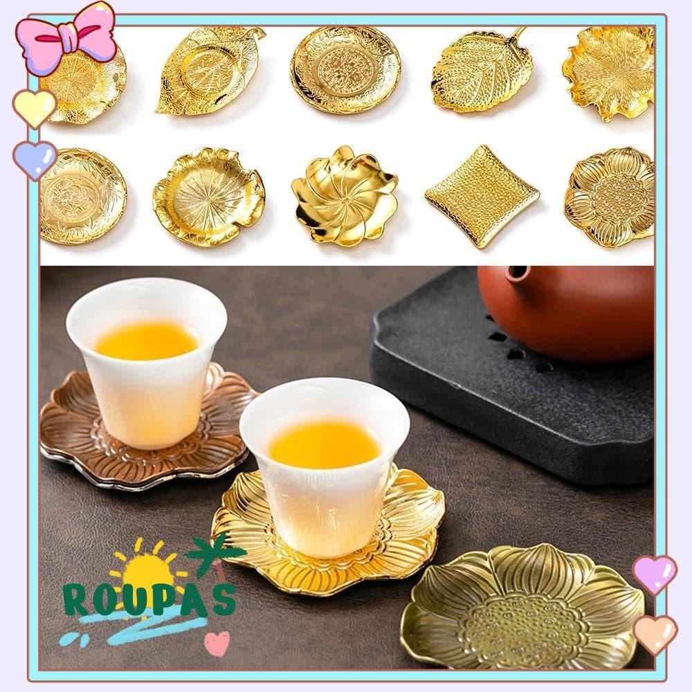 Porta-Copos De Metal ROUPAS , Almofada De Isolamento Requintada E Elegante , Retrô Resistente Ao Calor Dourado