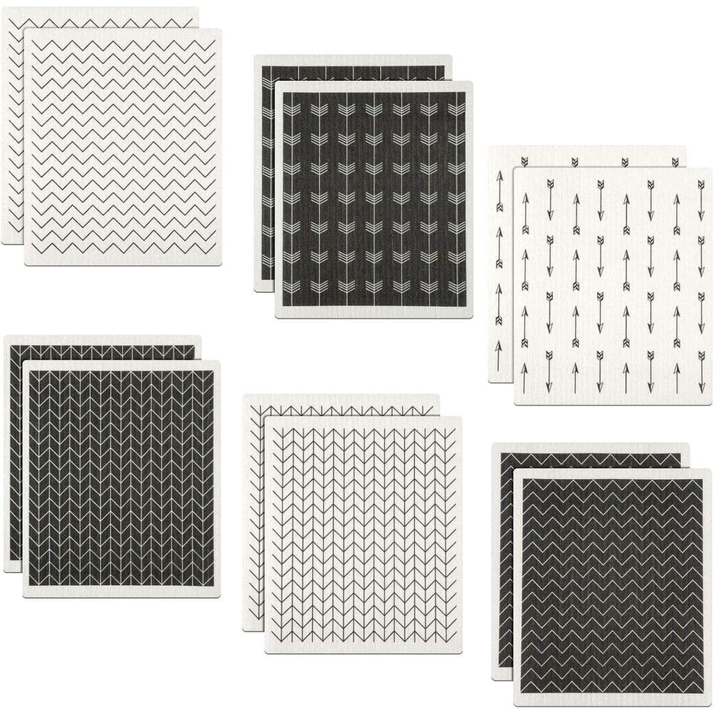 Boao 12 Pack Swedish Kitchen Dishcloths Absorbent Cellulose Sponge Cloth Reusable Cleaning Cloths No Odor Dish Towels fo