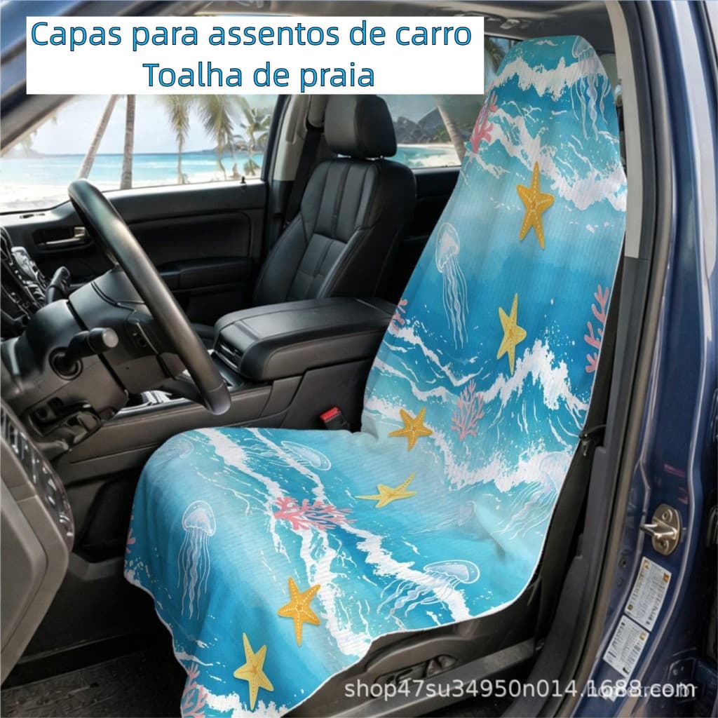 Toalha de Praia Microfibra 2 em 1 - Capa de Banco de Carro 80x160cm