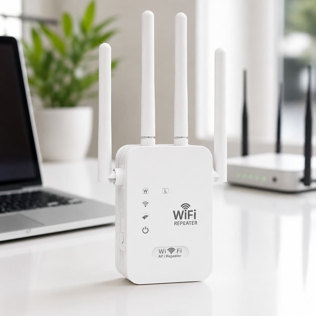 Repetidor WiFi 300Mbps 4 Antenas Amplificador de Sinal Roteador Access Point