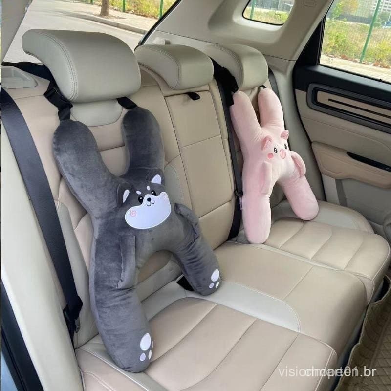 Almofada de Pescoço para Viagem Infantil - Apoio de Cabeça para Carro em Viagens de Longa Distância