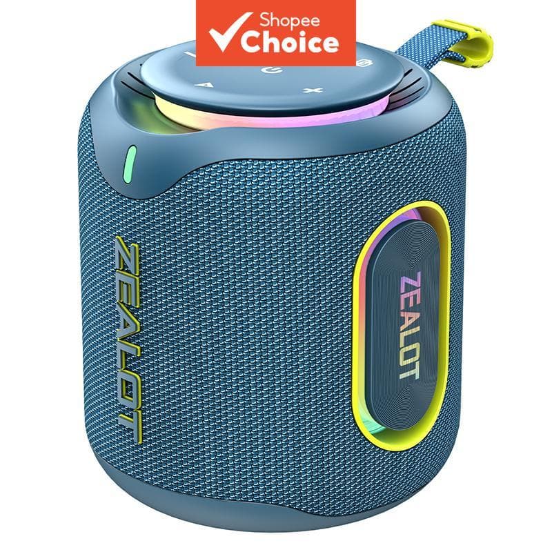 Caixa de Som Bluetooth Portátil ZEALOT M1 30W 6000mAh IPX6 à Prova d'Água, RGB LED, Graves Potentes, TWS Estéreo 5.4