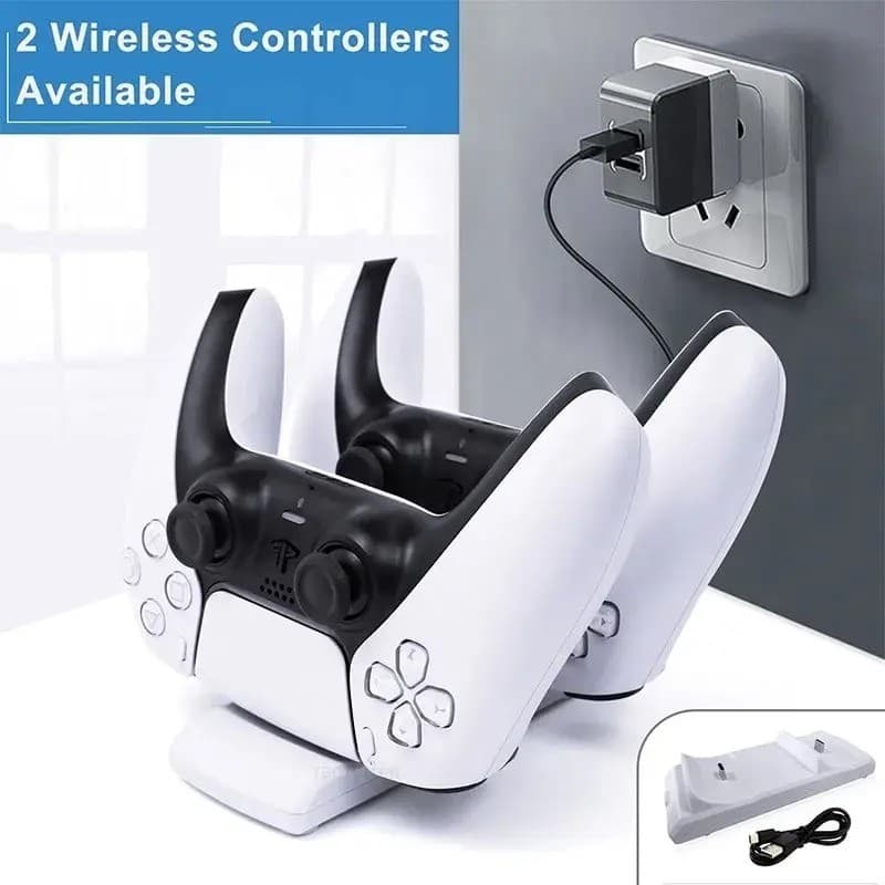 Carregador Rápido Duplo Para PS5 Controlador Sem Fio USB Tipo-C Estação Doca De Carregamento Base Suporte Sony PS5 Gamep