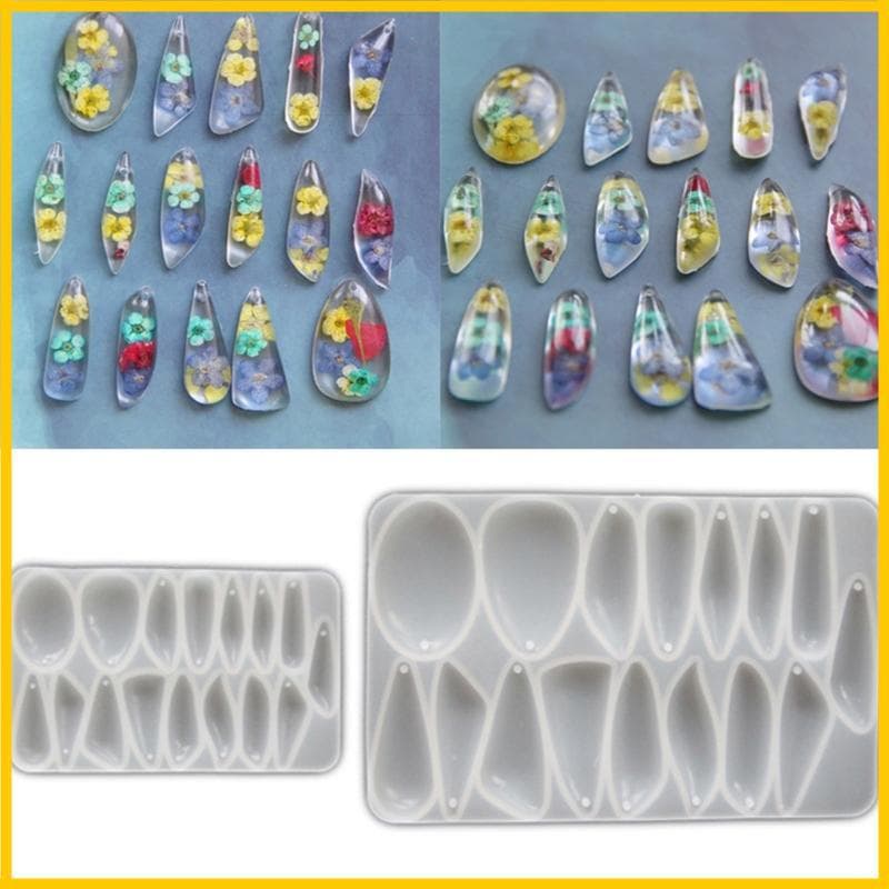 Molde Silicone Para Acessórios Formato Lágrima, Epóxi, Ferramenta Fabricação Joias