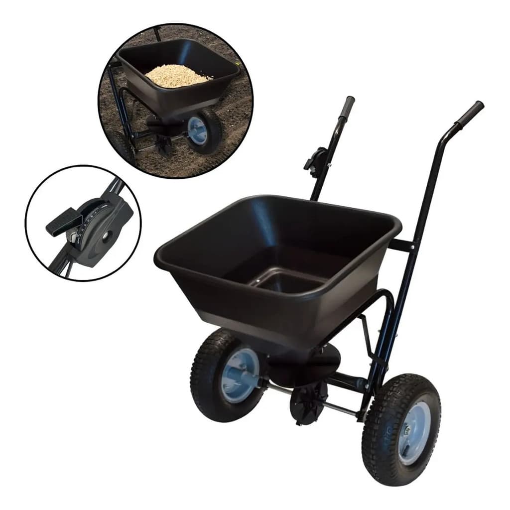 Adubadeira Semeadeira Manual 45kg Importway IWAS003 Roda Pneumatica Aco