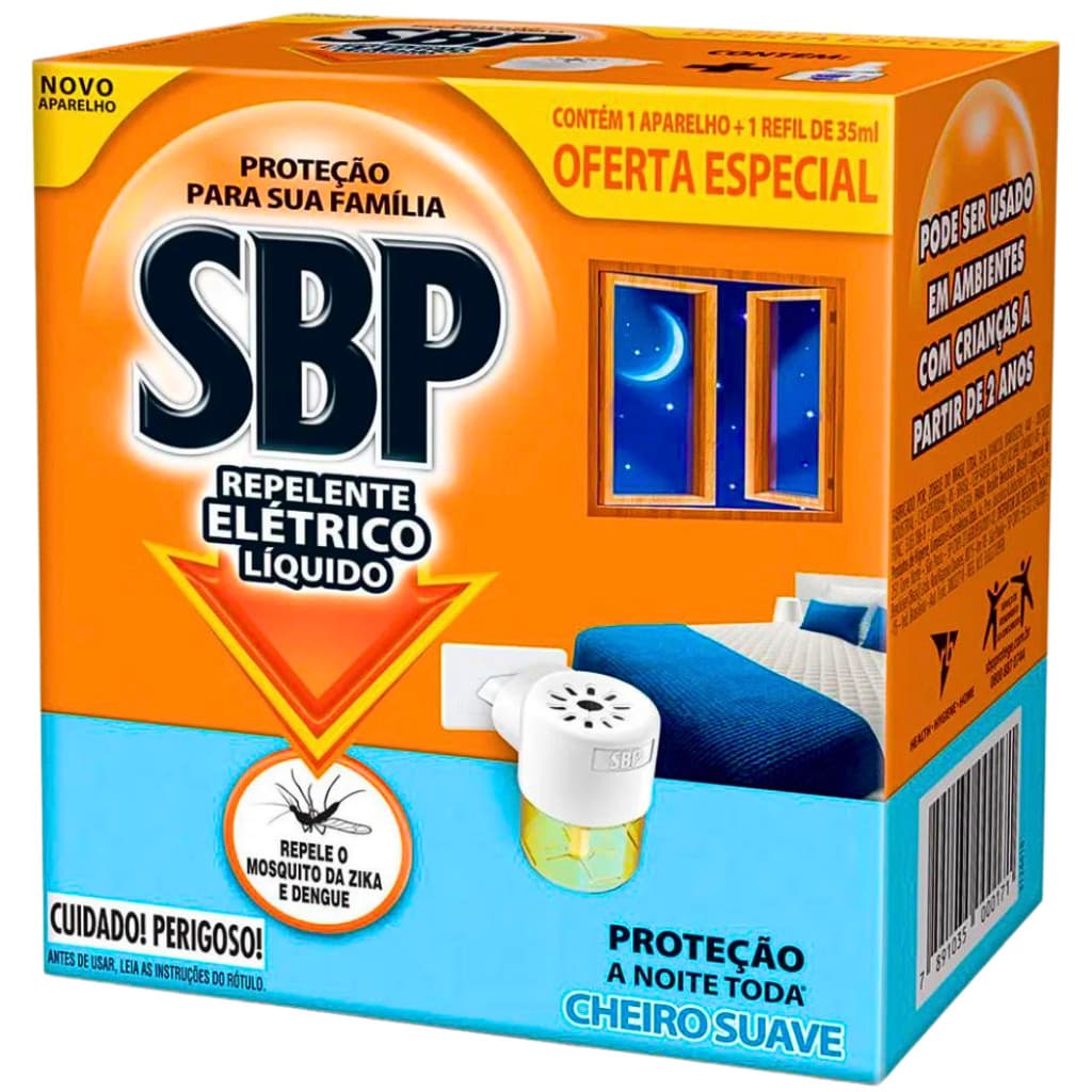 Aparelho Elétrico + Refil Líquido Cheiro Suave Sbp 35ml