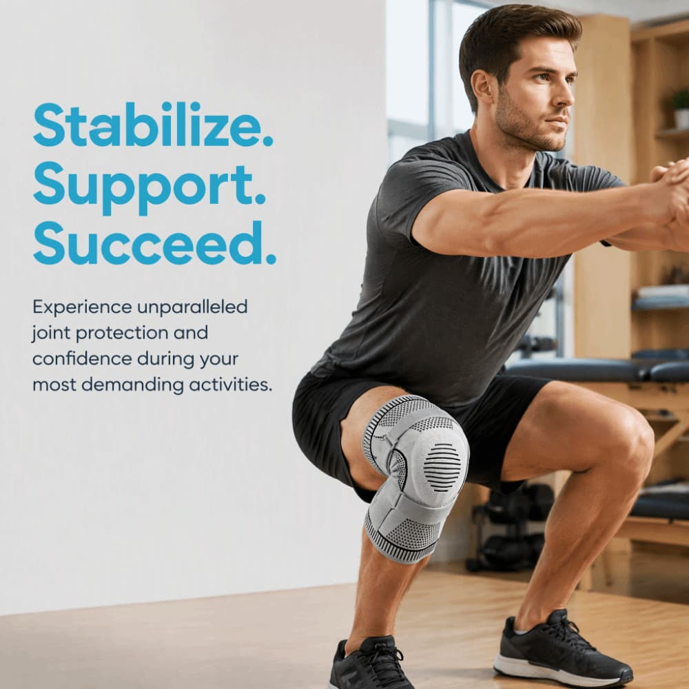 Joelheira De Nylon , Joelheiras Esportivas Com Alça Ajustável De Segurança , Cinta Elástica Respirável De Silicone Para